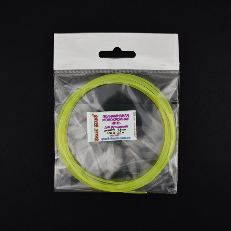 Поліамідна монохромна нитка, 1,6 мм, Лимонна (LES-056891)