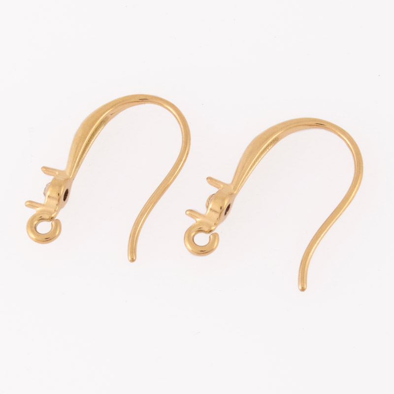 Швензы из нерж. стали со стразами, 17х11 мм, Золото (STL-055915)