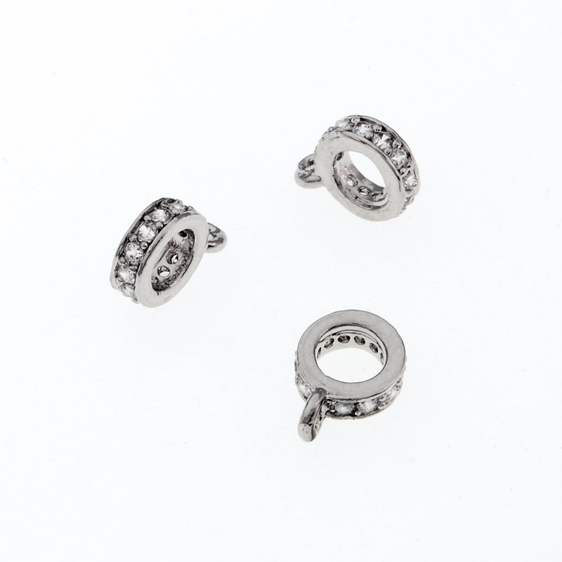 Бейл, 8 мм, Латунь с покрытием Родий, Куб. цирконий (OSN-055388)