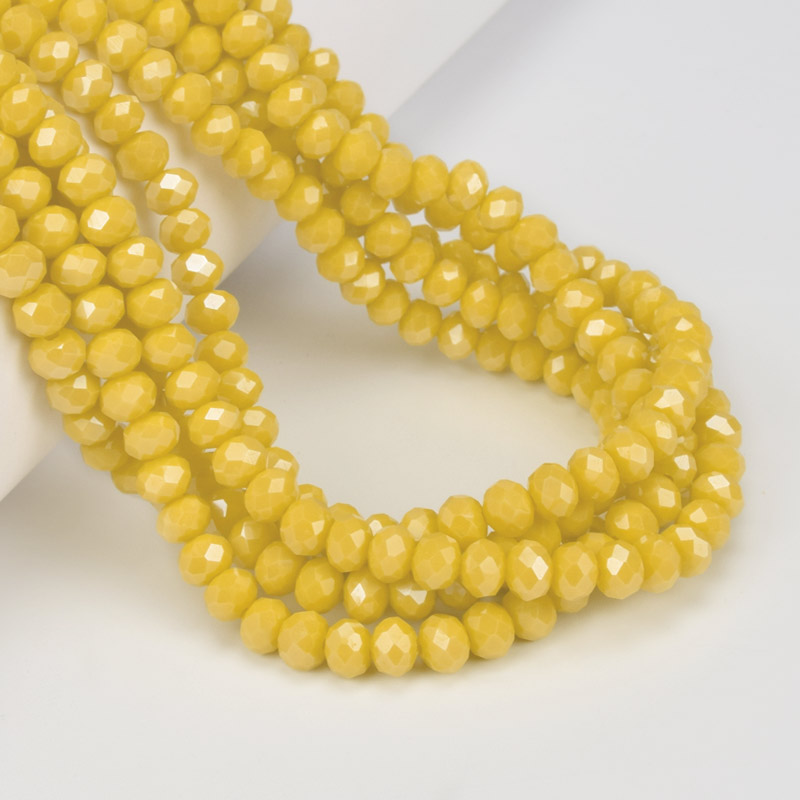Намистини ронделі, 6х5 мм, Жовті AB (BUS-057091)