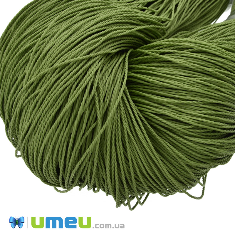 Полиэстеровый шнур крученый, 1 мм, Оливковый(LEN-047430)