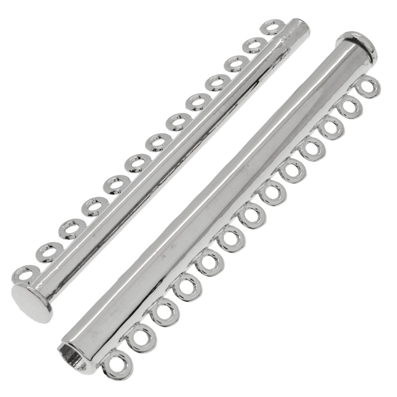 Магнітний замок-слайдер на 13 ниток, Темне срібло, 72х13,5х7 мм (ZAM-053085)