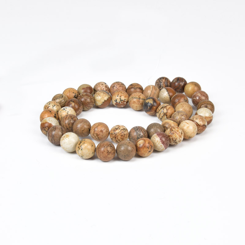 Намистини Яшма пейзажна, Натур. камінь, 8 мм, Круглі (BUS-057850)