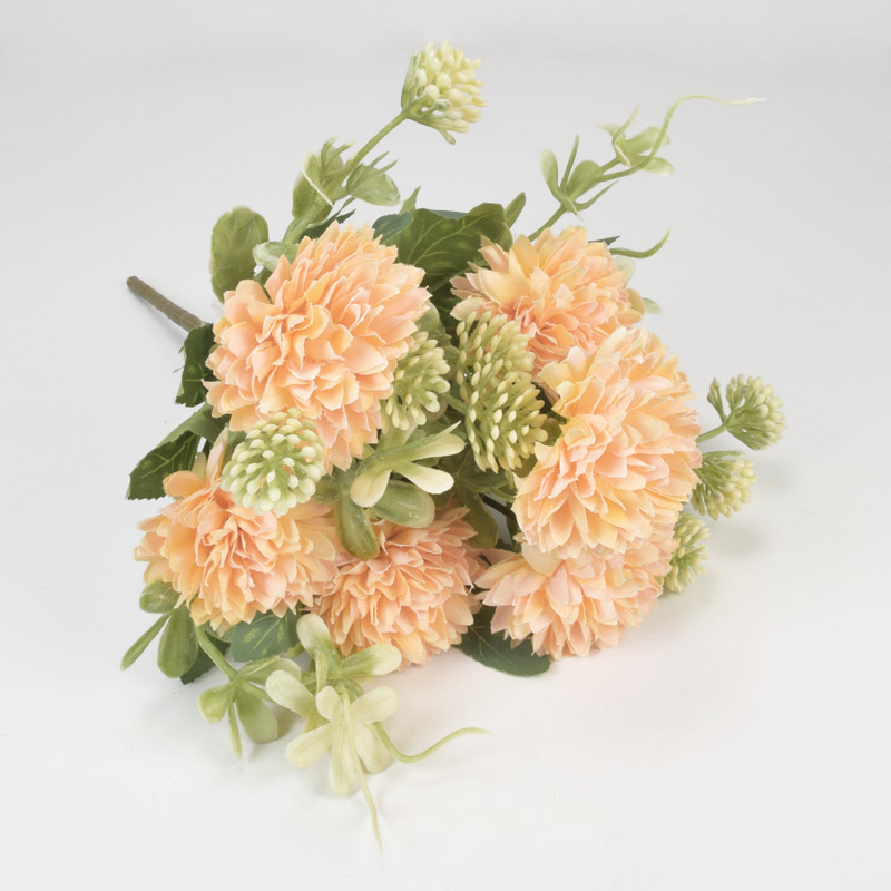 Букет хризантем с одуванчиками, 29 см, Персиковый (DIF-057745)