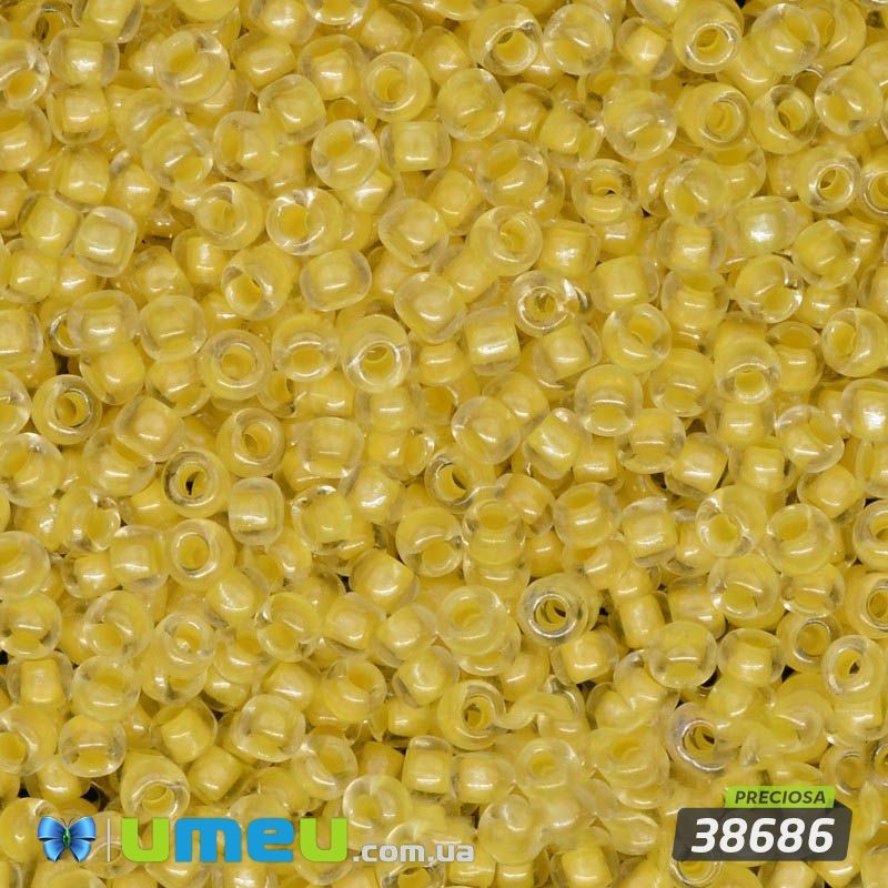 Бісер чеський №671 / 38686, Жовтий, Прокрашенний глазурирована, 10/0 (BIS-008712)