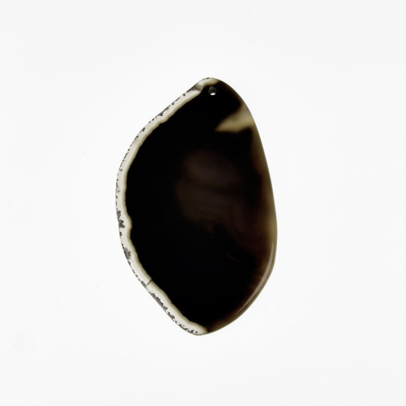 Зріз Агата, Чорний, 65х40 мм (POD-020216)