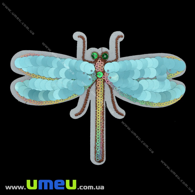 Термоаплікація з паєтками Стрекоза, 14х10,5 см (APL-035222)