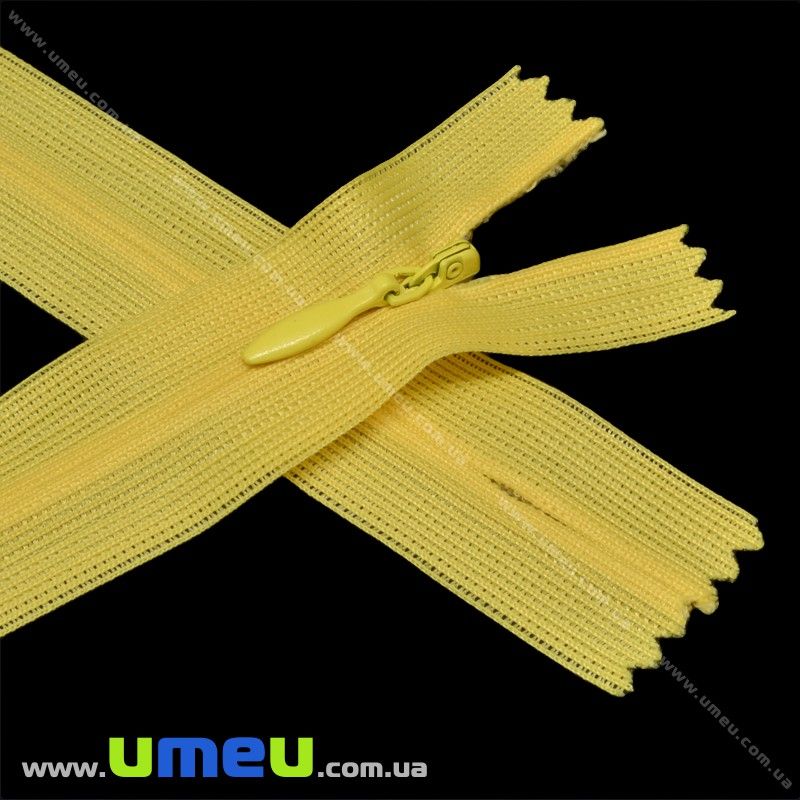 Блискавка (змійка) потайна нероз'ємна, 35 см, Тип 3, Жовта (ZIP-015997)