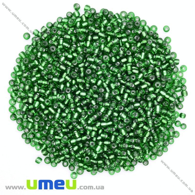 Бісер китайський середній, 8/0, Зелений блискучий, 3 мм (BIS-026157)