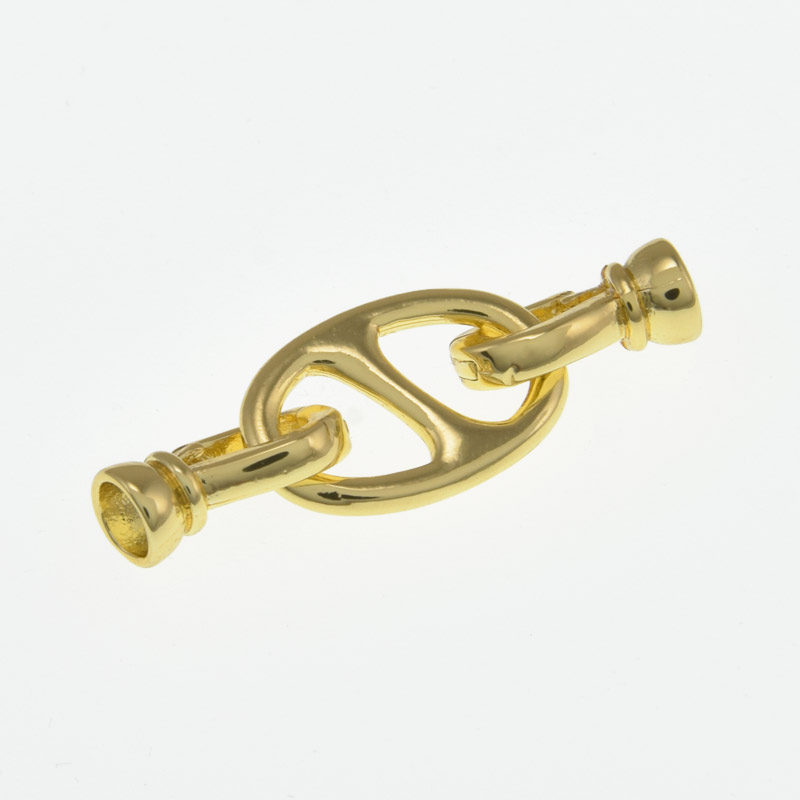 Застібка, 33х11,5 мм, Латунь з покриттям 14 kt (ZAM-058474)