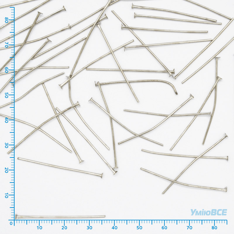 Гвоздики, Темное серебро, 3,5 см, 0,7 мм (PIN-018176)