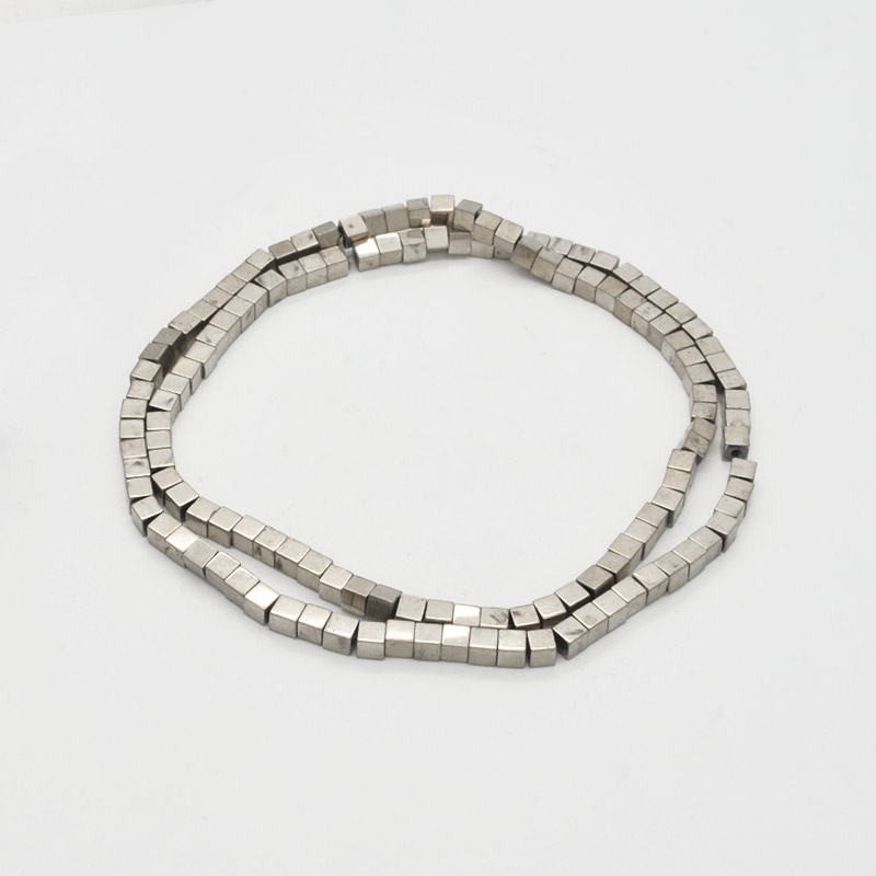 Бусины Гематит, Натур. камень, Кубик, 3х3х3 мм, Золотистые светлые (BUS-051757)