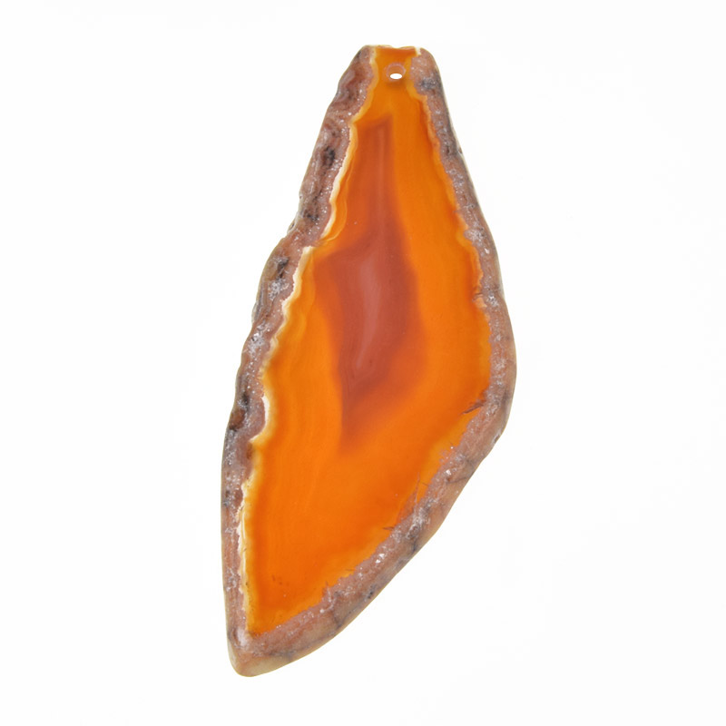 Зріз Агата, Червоно-коричневий, 85х34 мм (POD-020148)