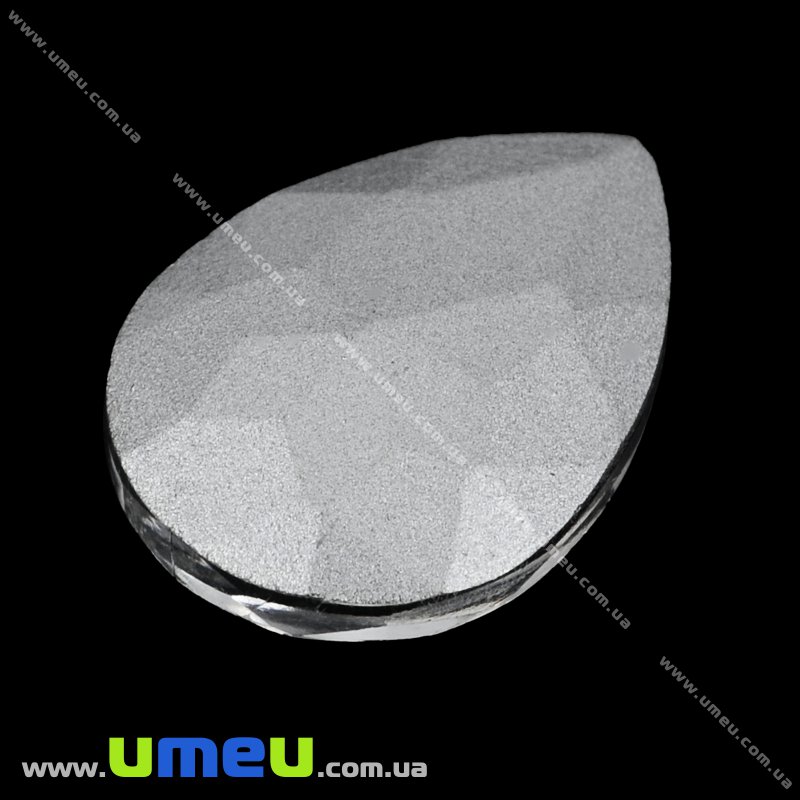 Риволи стеклянный, Капля граненая, 18х13 мм, Синий (KAB-009451)