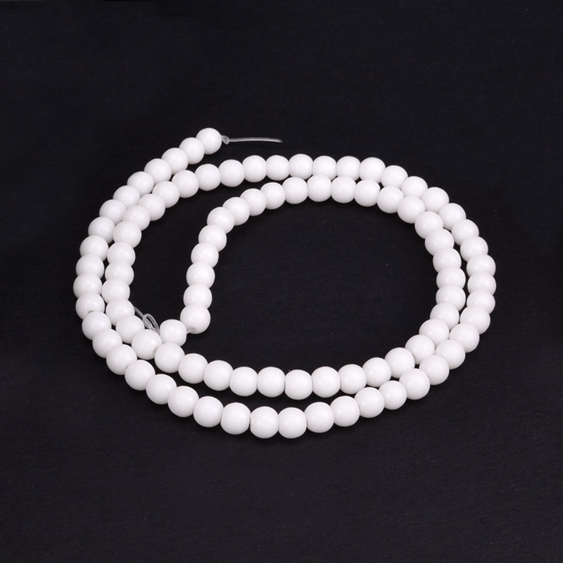 Бусины Мрамор белый, Синт. камень, 4,5 мм, Круглые (BUS-051864)