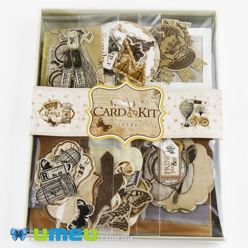 Набір скрапбукінгу для виготовлення 6-ти міні-листівок з конвертами (DIF-032805)