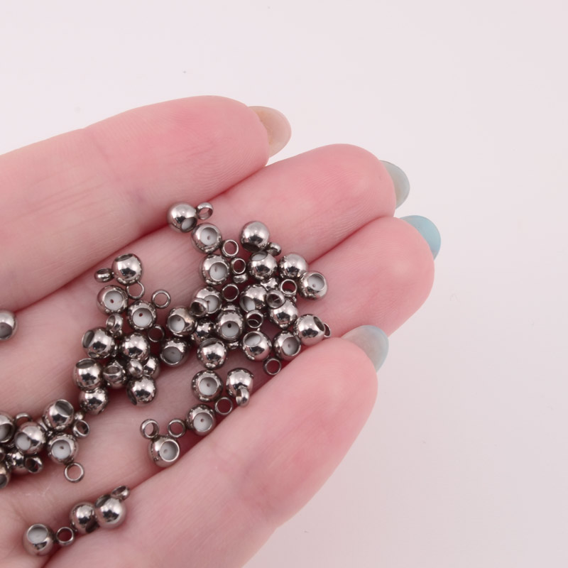 Бейл-стопер з нержавіючої сталі, 6,3 х4х3,2 мм, Темне срібло (STL-055875)