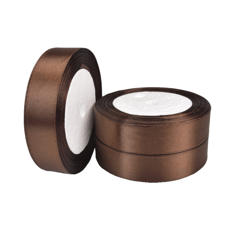 Атласна стрічка, 20 мм, Коричнева темна (LEN-060332)