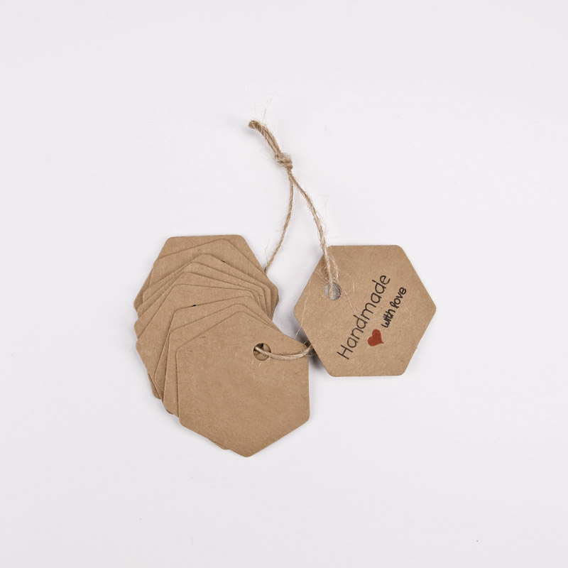 Бирки для подарков с надписью, 35х30 мм, Крафт (UPK-056662)