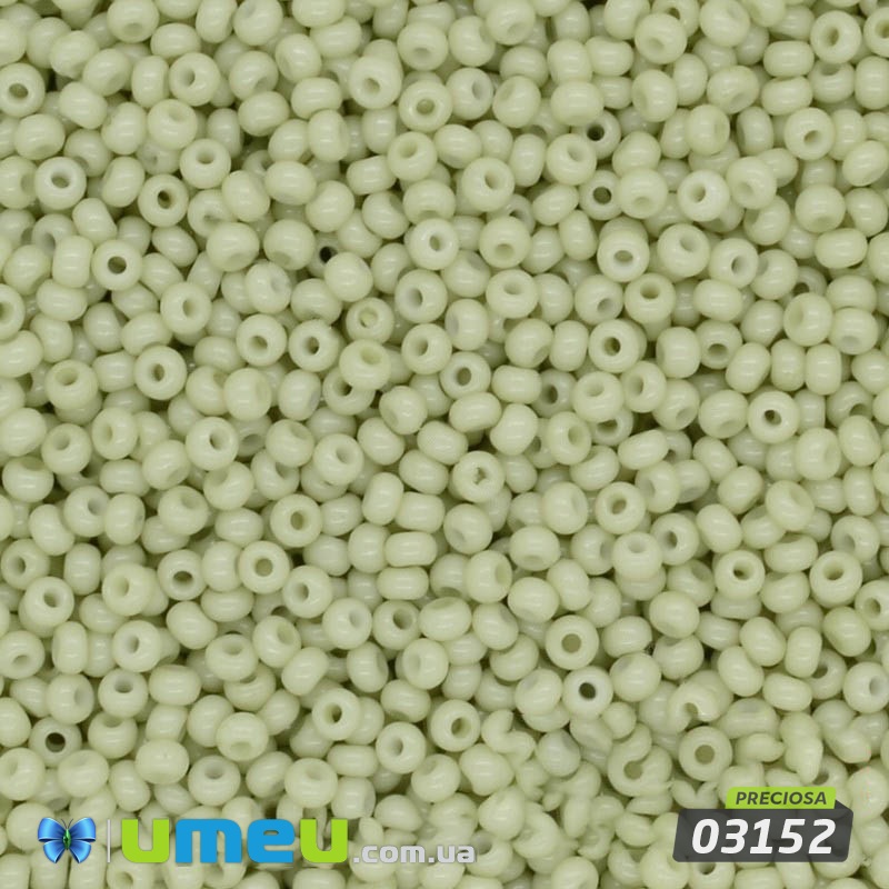 Бісер чеський №240/03152, Салатовий світлий, Натуральний, 10/0 (BIS-014139)
