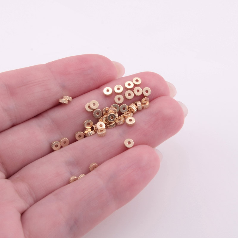 Бусины-разделители, 2,5х1,5 мм, Латунь с покрытием 14 kt (BUS-058341)