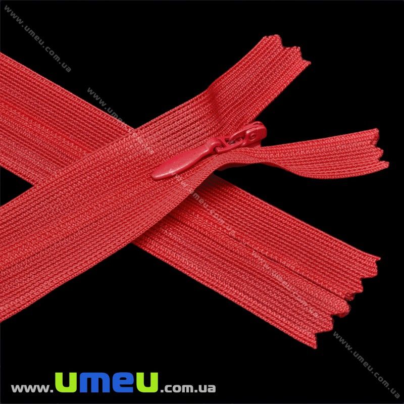 Молния потайная неразъемная, 35 см, Тип 3, Красная (ZIP-015995)