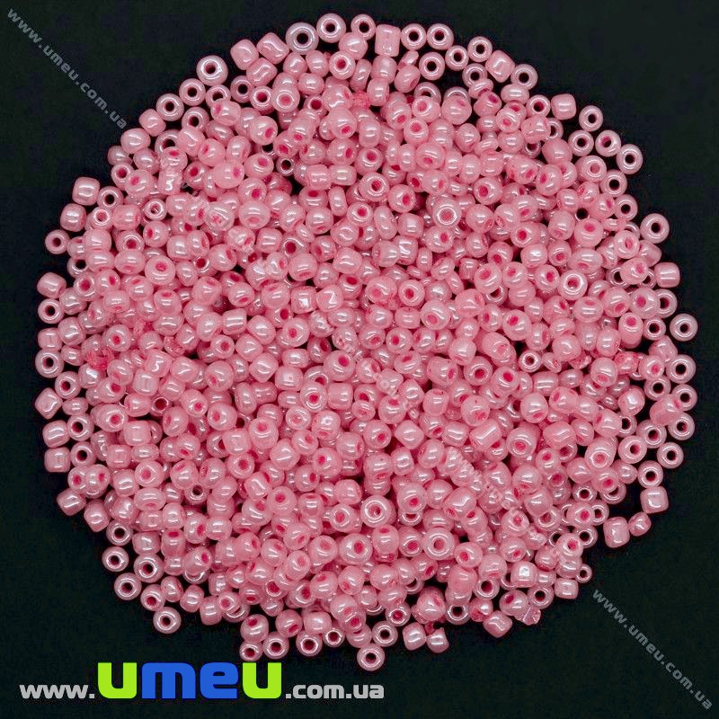 Бисер китайский средний, 8/0, Розовый перламутровый, 3 мм (BIS-026159)