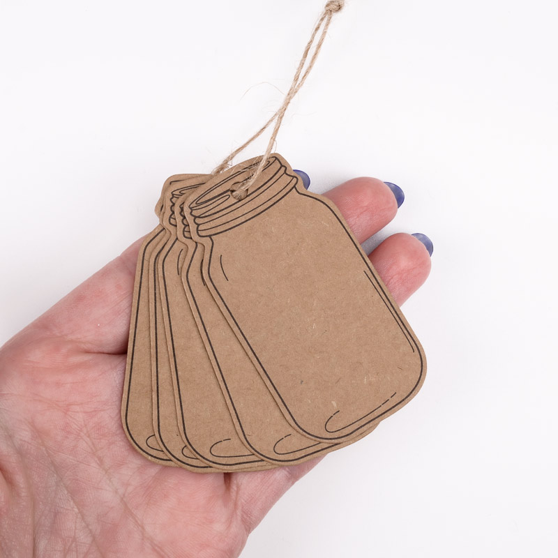 Бирки для подарков, Банка, 65х35 мм, Крафт (UPK-056650)