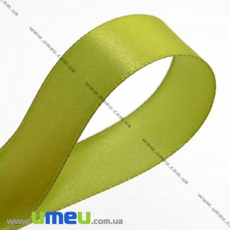 Атласна стрічка, 25 мм, Оливкова (LEN-011183)