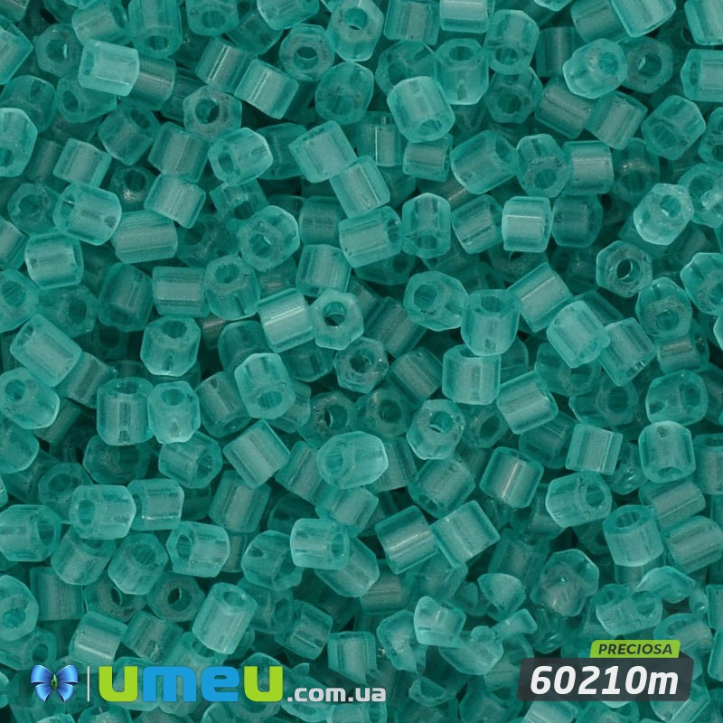 Бисер чешский Рубка 10/0, №60210m, Бирюзовый прозрачный матовый (BIS-024305)