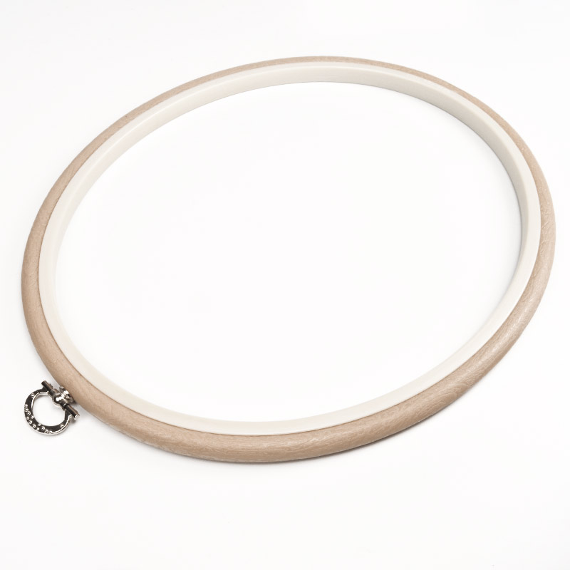 Пяльцы-рамка NURGE овальные пластиковые 22х27 см, Бежевые (MUL-053464)