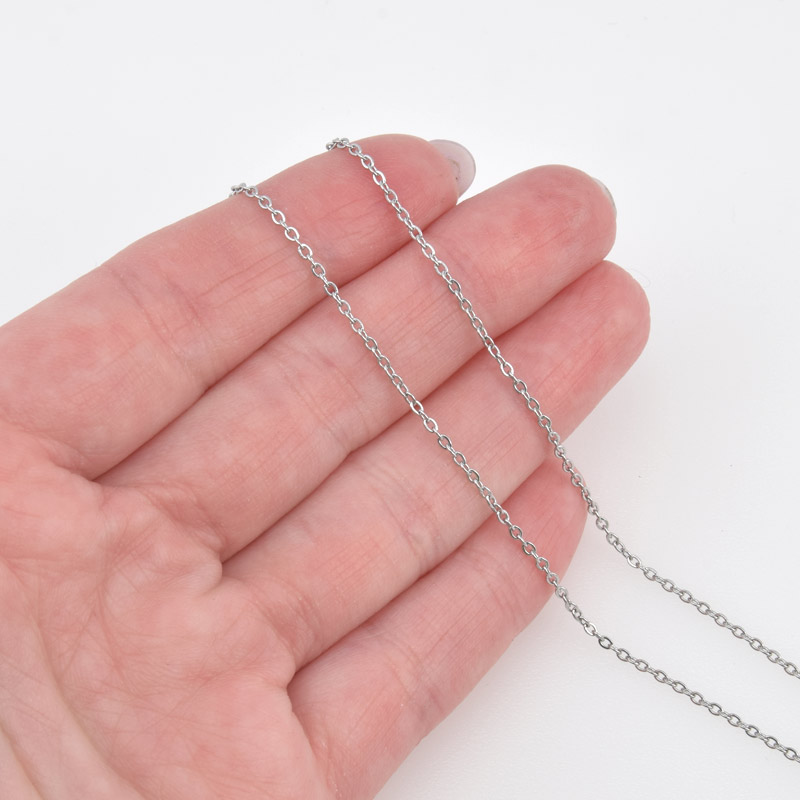 Цепь из нержавеющей стали, 1,5 мм, Темное серебро (ZEP-058385)