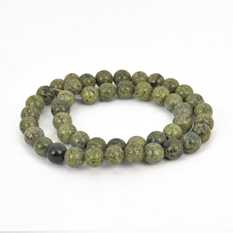 Бусины Серпентин, Натур. камень, 8 мм, Круглые (BUS-057995)