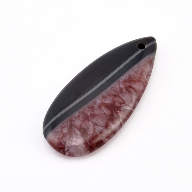 Підвіска Крапля, Натур. камінь Агат бразильський, 40х18 мм (POD-058689)