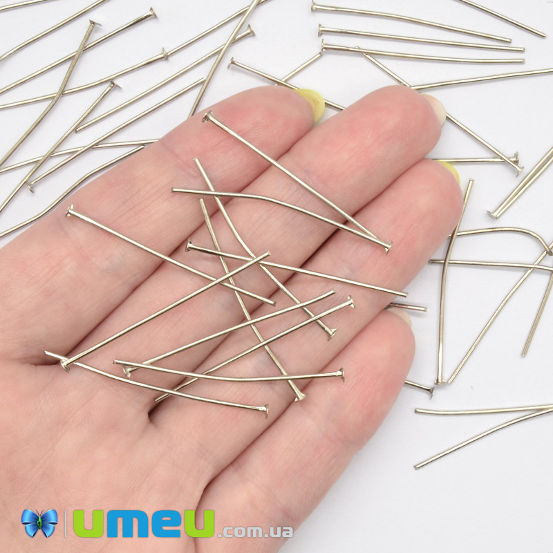 Гвоздики, Темное серебро, 3,5 см, 0,7 мм (PIN-018176)