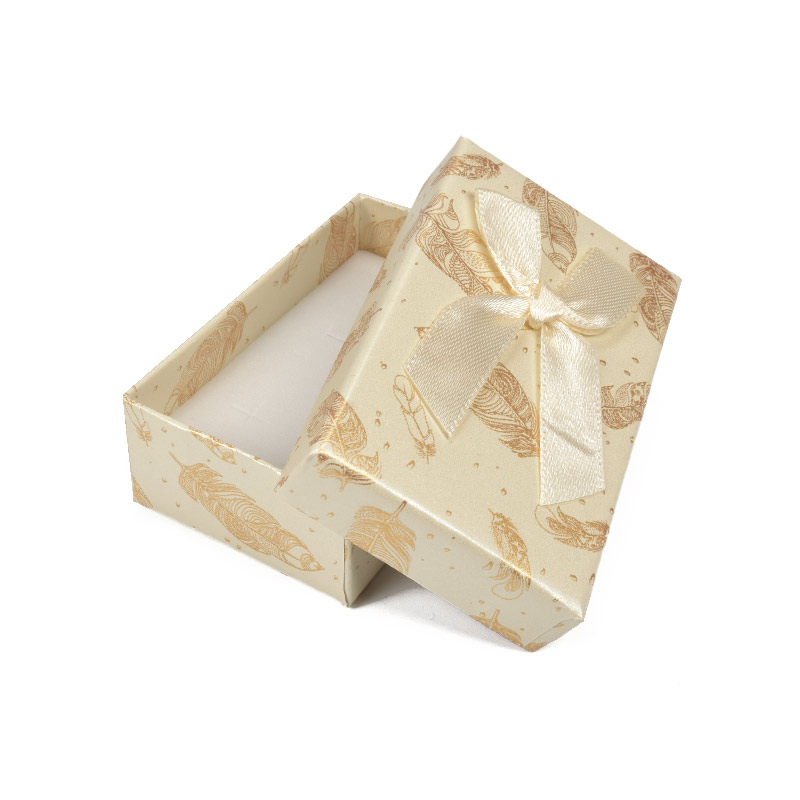 Подарункова коробочка Прямокутна з малюнком, 8х5х2,5 см, Кремова (UPK-056825)
