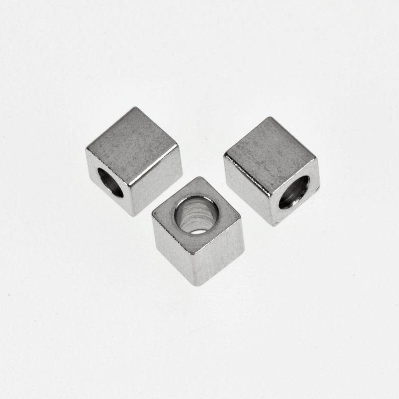 Намистини з нержавіючої сталі Куб, 4 мм, Темне срібло (STL-055611)