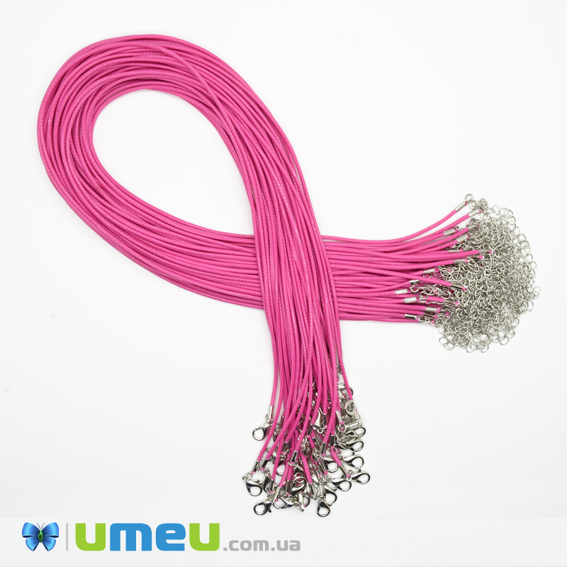 Основа для колье полиэстеровая, 2 мм, Малиновая, 44 см (OSN-044545)