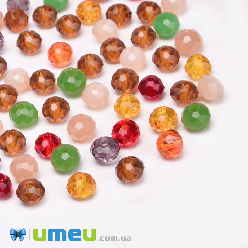 Намистини ронделі, 4х3 мм, Мікс (BUS-050940)