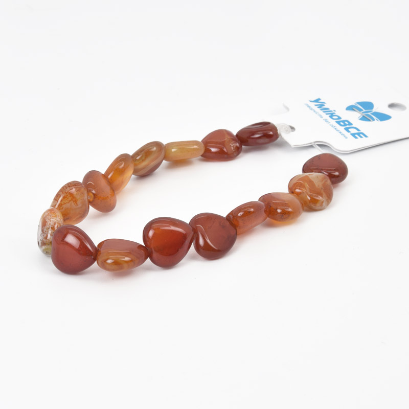 Намистини Агат червоний, Натур. камінь, 12х12 мм, Серце, 18 см (BUS-057986)