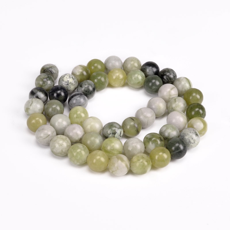 Намистини Нефрит зелений, Натур. камінь, 8,5 мм, Круглі (BUS-051668)