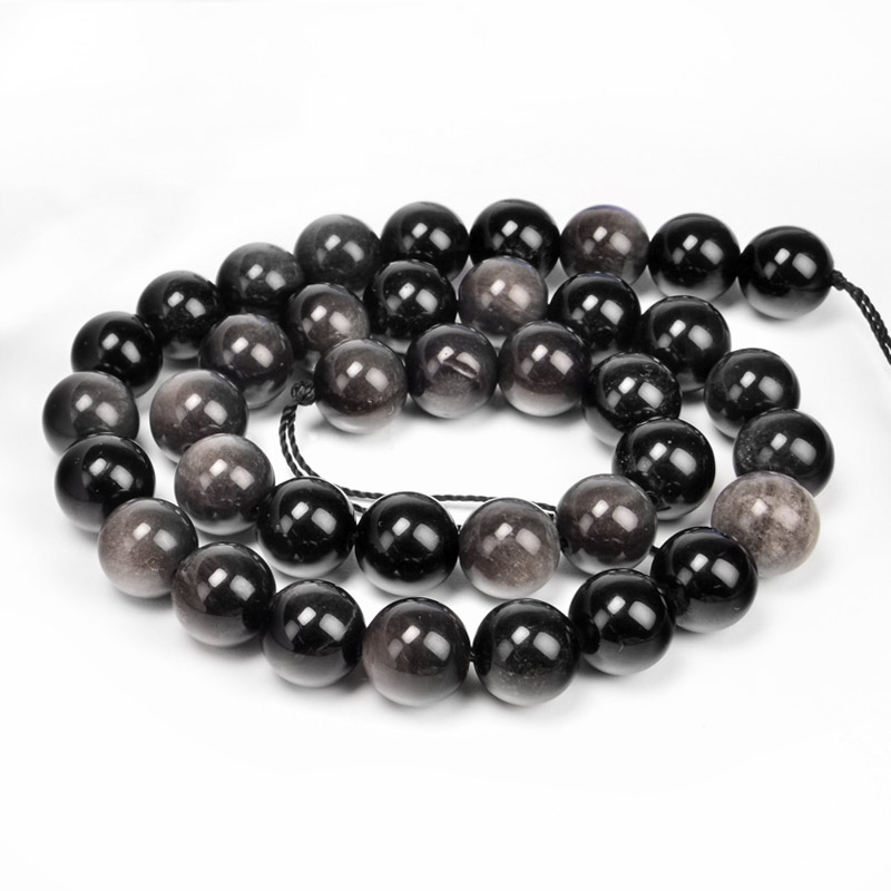 Намистини Обсидіан чорний, Натур. камінь, 10 мм, Круглі (BUS-053988)