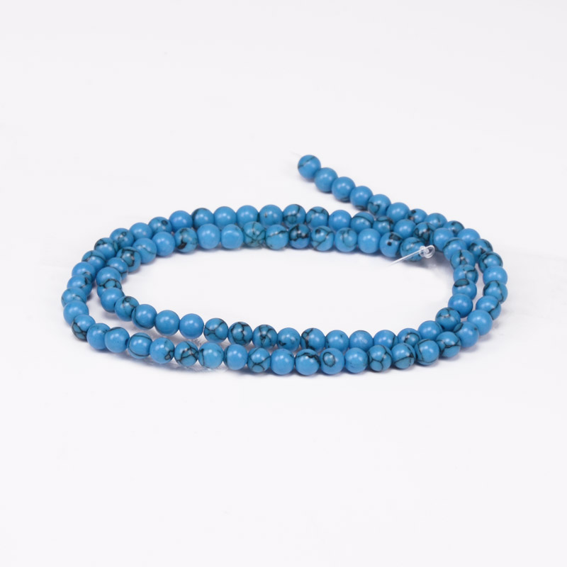 Бусины Бирюза, Синт. камень, 4 мм, Круглые (BUS-056100)