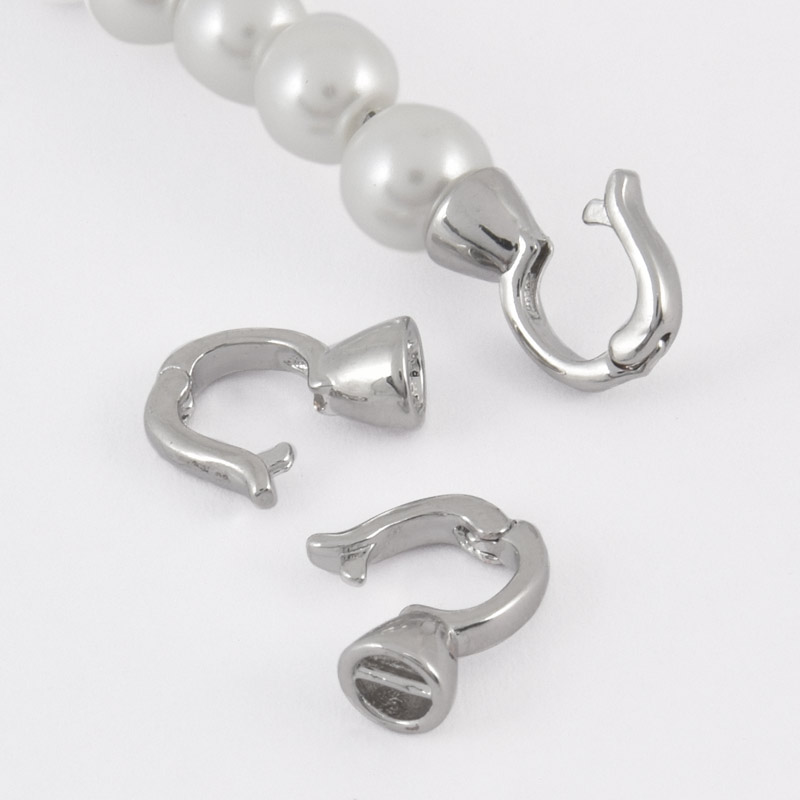 Застёжка, 11х6 мм, Латунь с покрытием Родий (ZAM-058478)