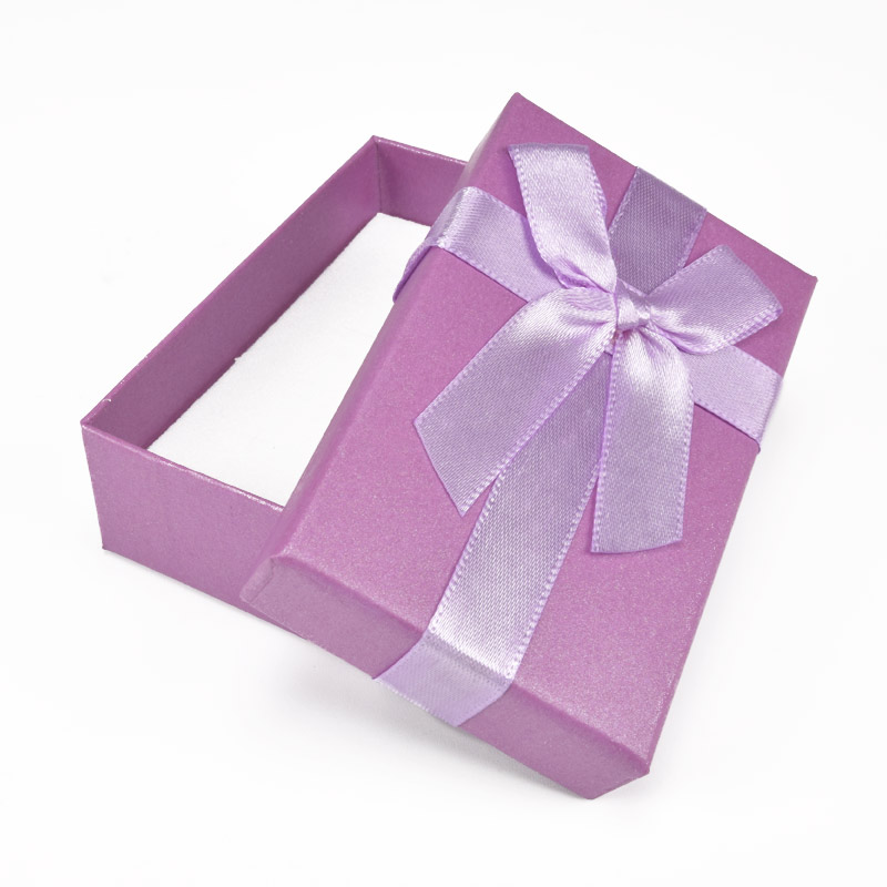 Подарункова коробочка Прямокутна з бантиком, 8х5х2,5 см, Бузкова (UPK-057114)