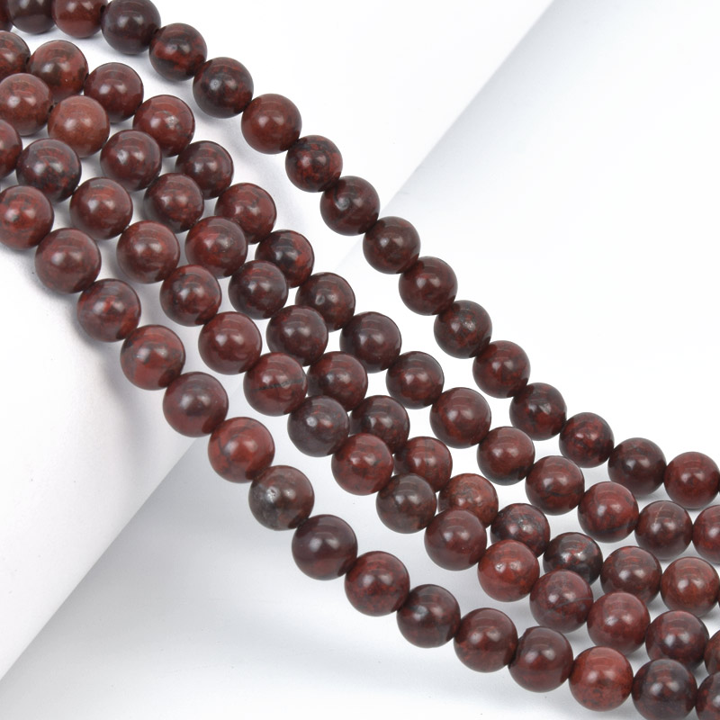 Намистини Яшма брекчієва, Натур. камінь, 6,5 мм, Круглі (BUS-058035)