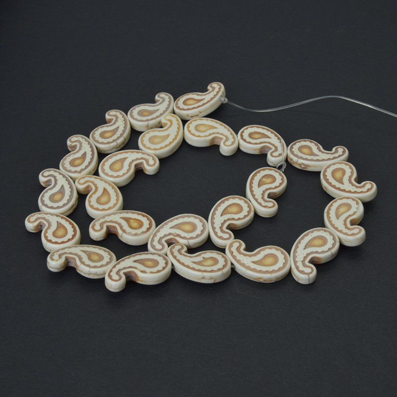 Намистини Бірюза пофарбована, Синт. камінь, 21х13х4 мм, Пуголовок (BUS-057569)