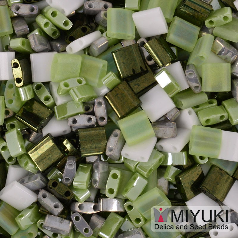 Бисер японский Miyuki TILA №mix27, Коричнево-зеленый (BIS-053264)