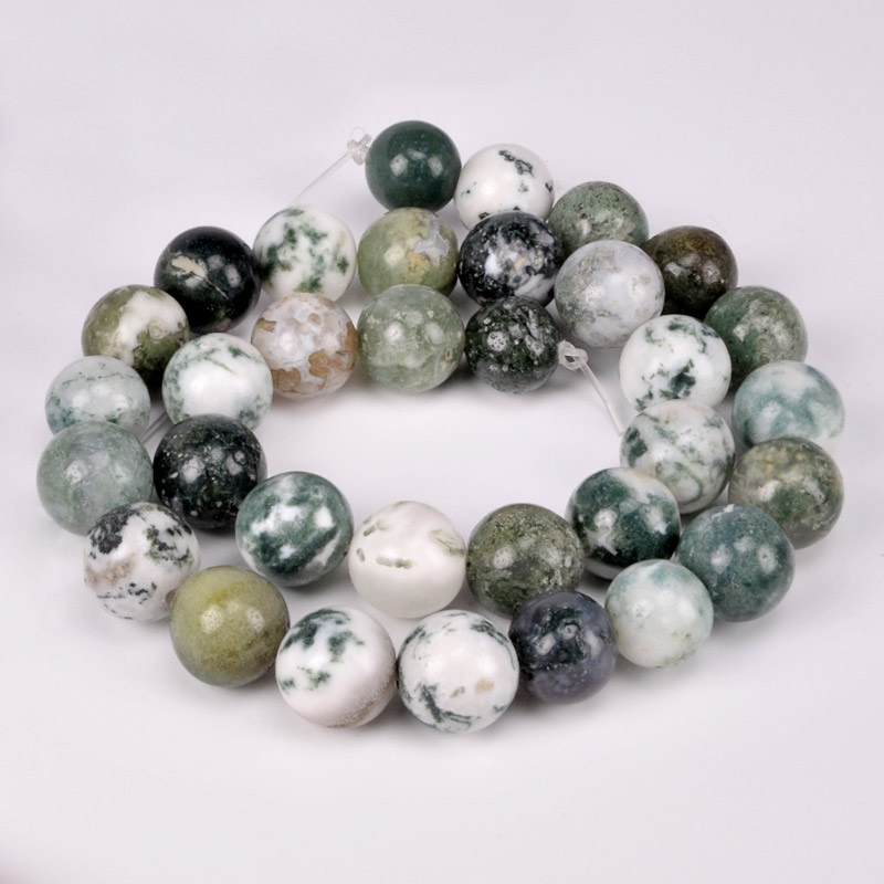 Намистини Агат моховий, Натур. камінь, 12 мм, Круглі (BUS-051826)