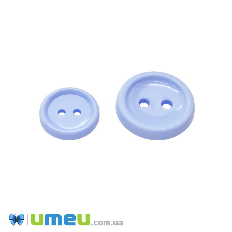 Пуговица пластиковая Круглая, 20 мм, Голубая (PUG-047967)